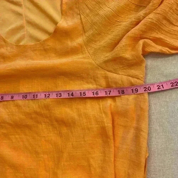 Women's Comfy Orange White Pullover Flowy Pretty Long Top medium - Picture 7 of 12